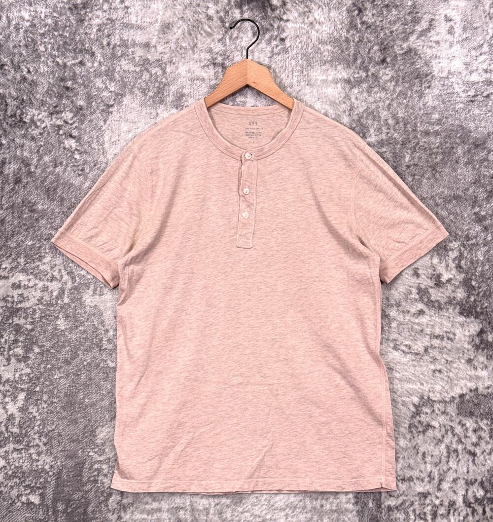 SKU Save Khaki United Shirt Medium Mens Short Sleeve Henley